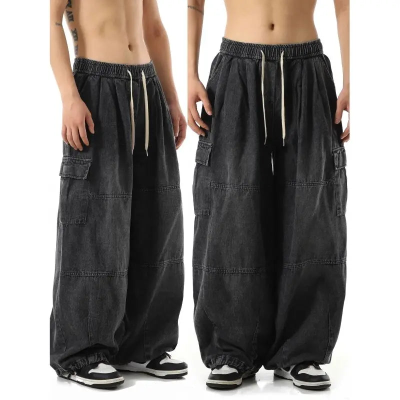 McGregor Clan Black Baggy Cargo Jeans