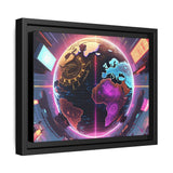 Vibrant Globe Wall Art – Framed Matte Canvas for Modern Decor