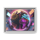 Vibrant Globe Wall Art – Framed Matte Canvas for Modern Decor