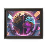 Vibrant Globe Wall Art – Framed Matte Canvas for Modern Decor