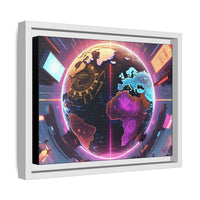Vibrant Globe Wall Art – Framed Matte Canvas for Modern Decor