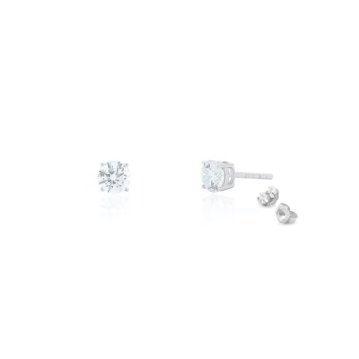 Sterling Silver Lab Diamond Stud Earrings 0.50ct