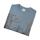 Nature-Inspired Unisex Garment-Dyed T-Shirt with Artistic Tree Design