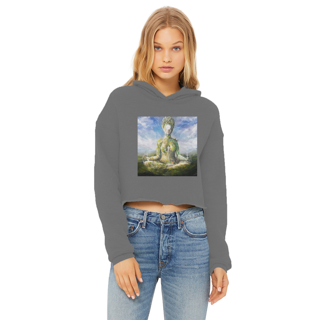 McGregor Clan- Meditation McGregor Clan -Ladies Cropped Raw Edge Hoodie