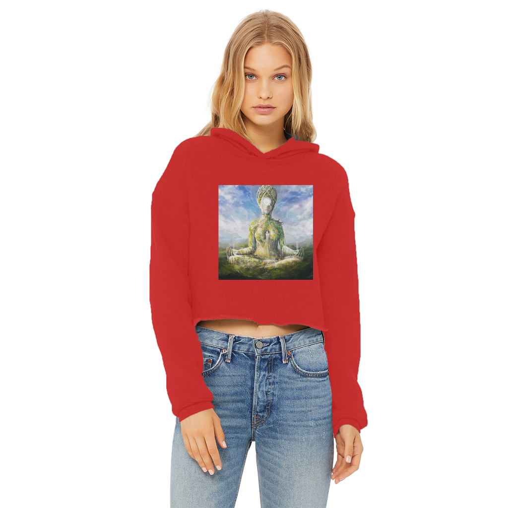 McGregor Clan- Meditation McGregor Clan -Ladies Cropped Raw Edge Hoodie