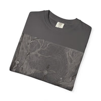 Nature-Inspired Unisex Garment-Dyed T-Shirt with Artistic Tree Design