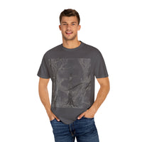 Nature-Inspired Unisex Garment-Dyed T-Shirt with Artistic Tree Design