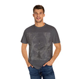 Nature-Inspired Unisex Garment-Dyed T-Shirt with Artistic Tree Design