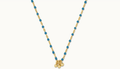 Sterling Silver Gold Vermeil Turquoise Enamel Necklace
