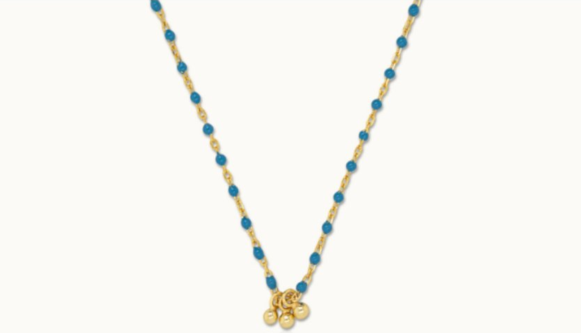 Sterling Silver Gold Vermeil Turquoise Enamel Necklace