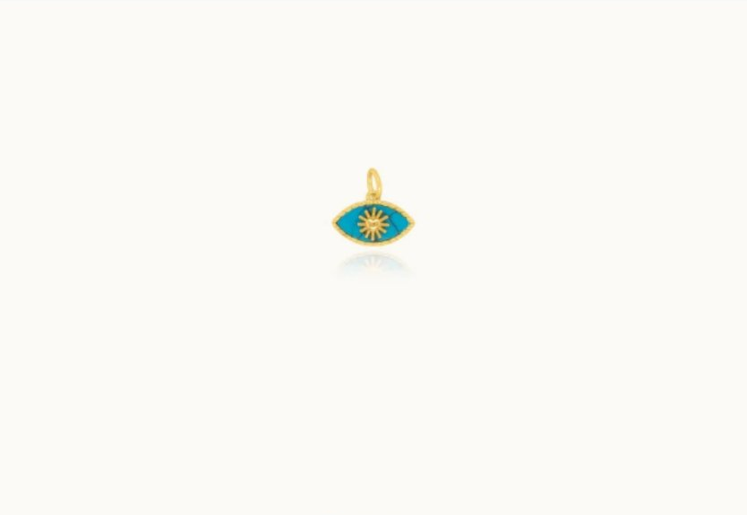 Sterling Silver Gold Vermeil Turquoise Evil Eye Charm