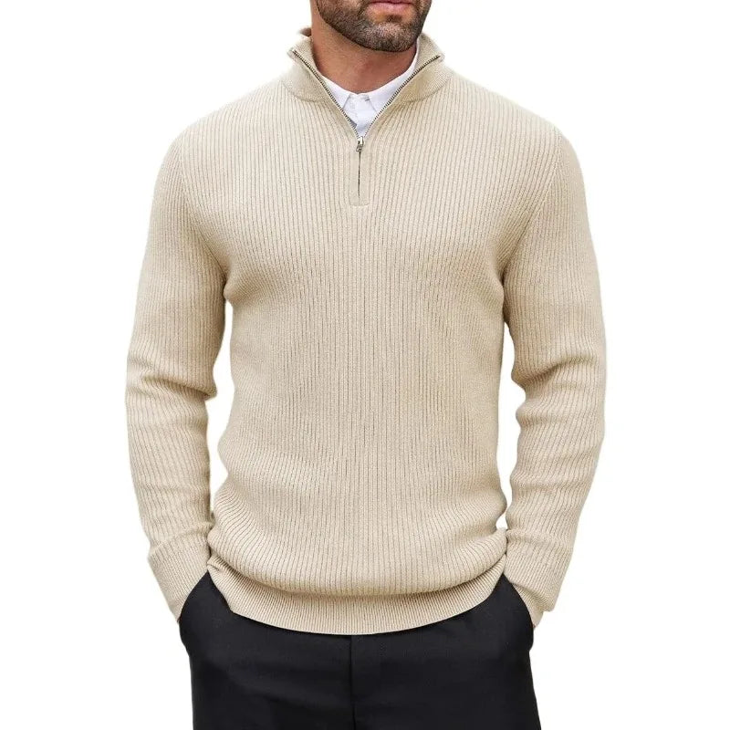 McGregor Clan Quarter-Zip Mock-Neck Knit Sweater