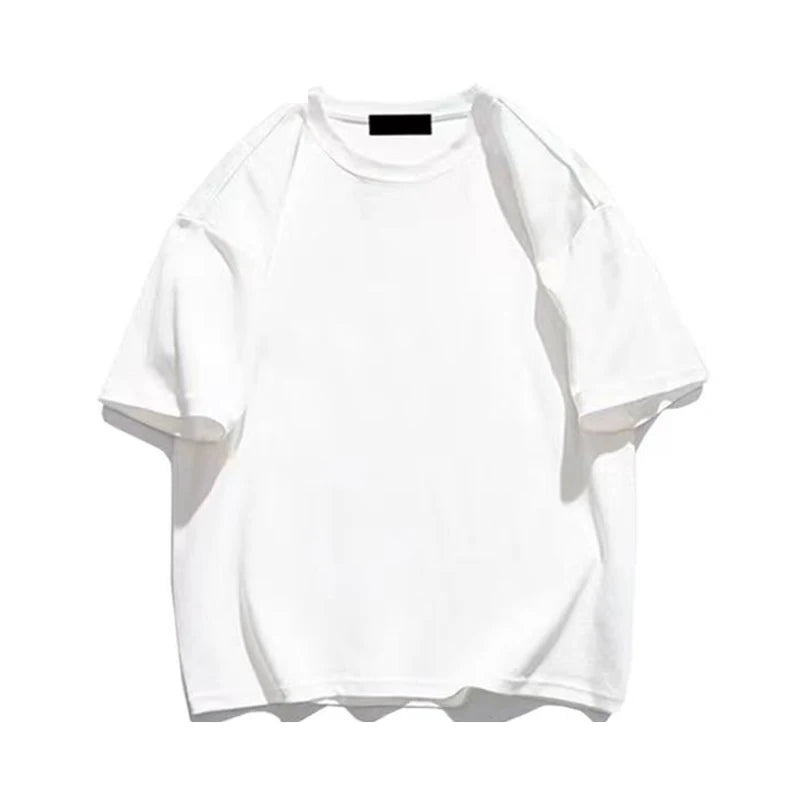 Oversized cotton tee in white, flat lay front view