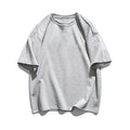 Oversized cotton tee in grey, flat lay front view