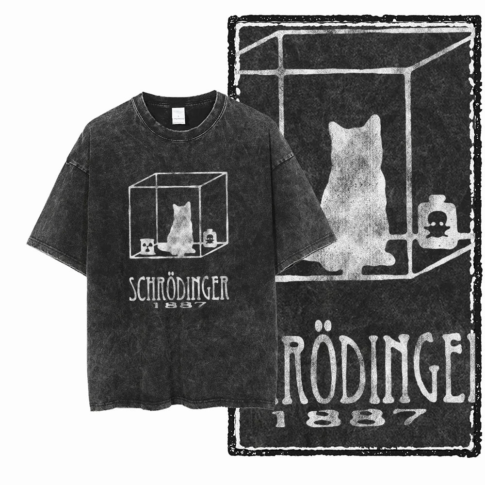 McGregor Clan COOLMIND Cat Acid-Wash Graphic Tee