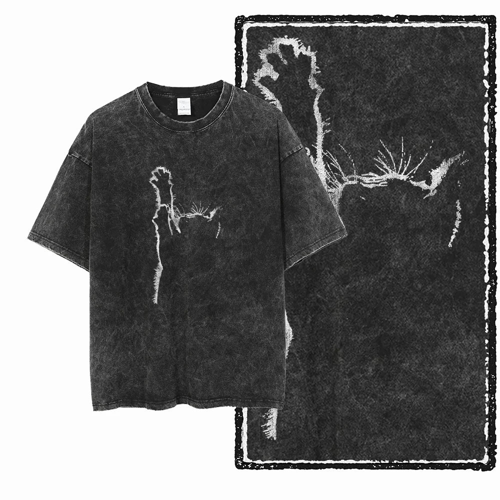McGregor Clan COOLMIND Cat Acid-Wash Graphic Tee