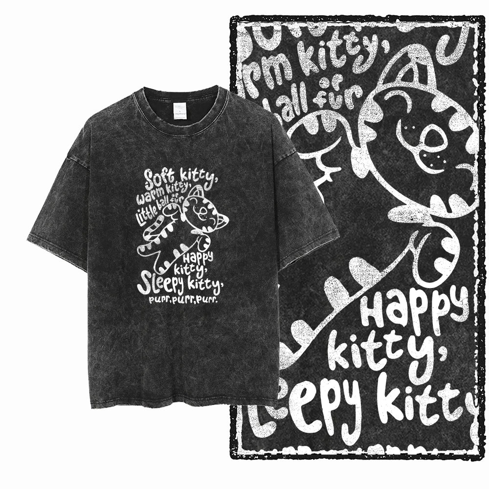 McGregor Clan COOLMIND Cat Acid-Wash Graphic Tee