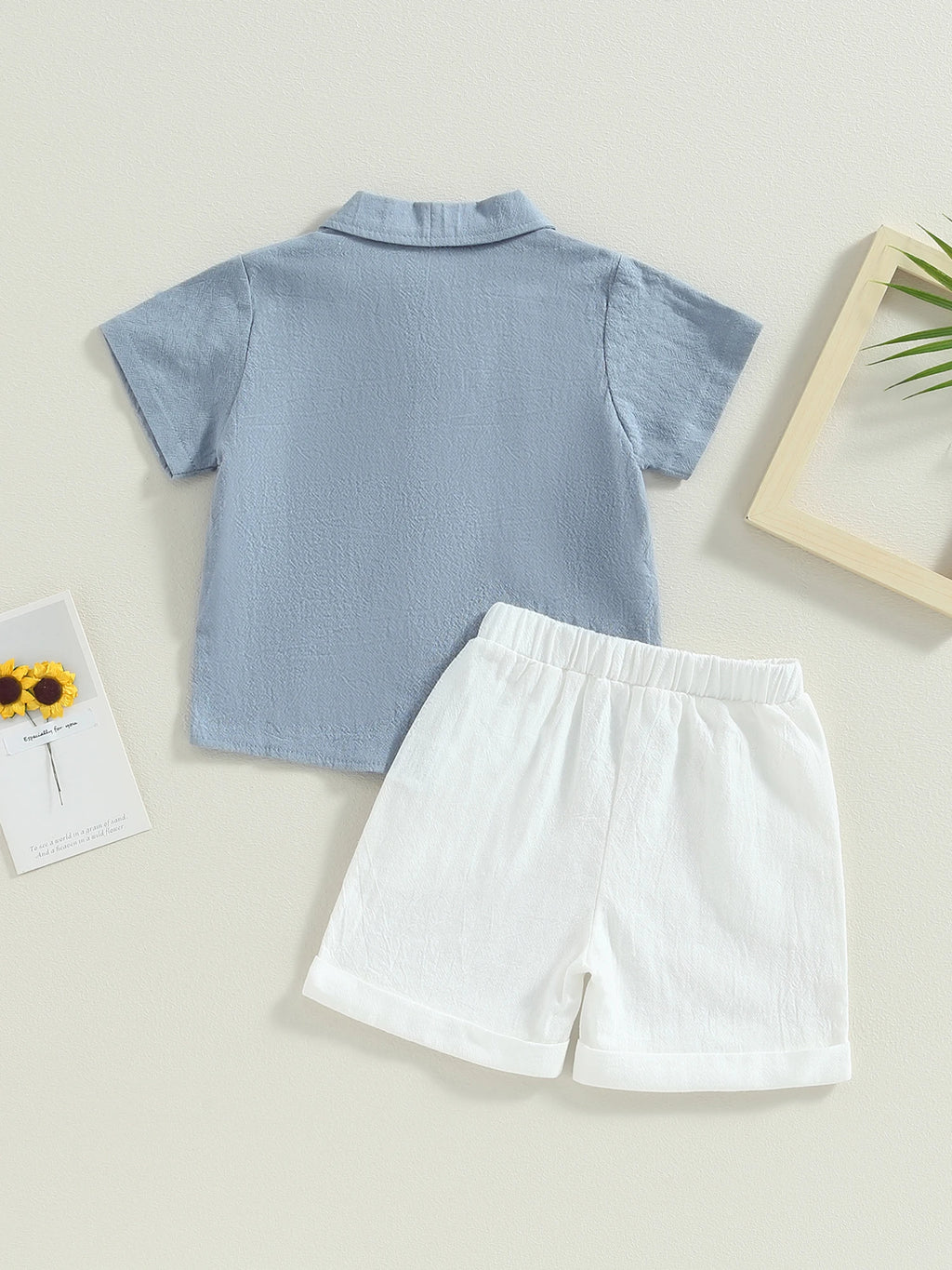 Toddler two-piece outfit worn, full view