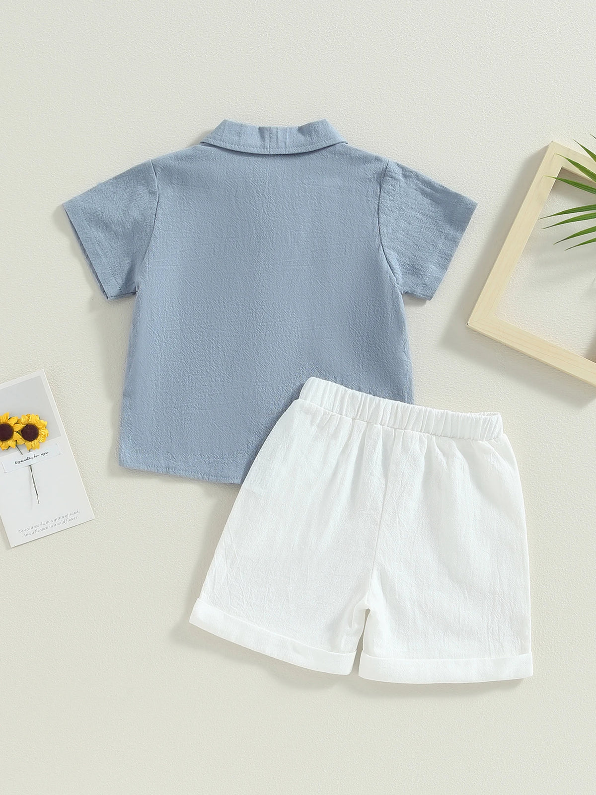 Toddler two-piece outfit worn, full view