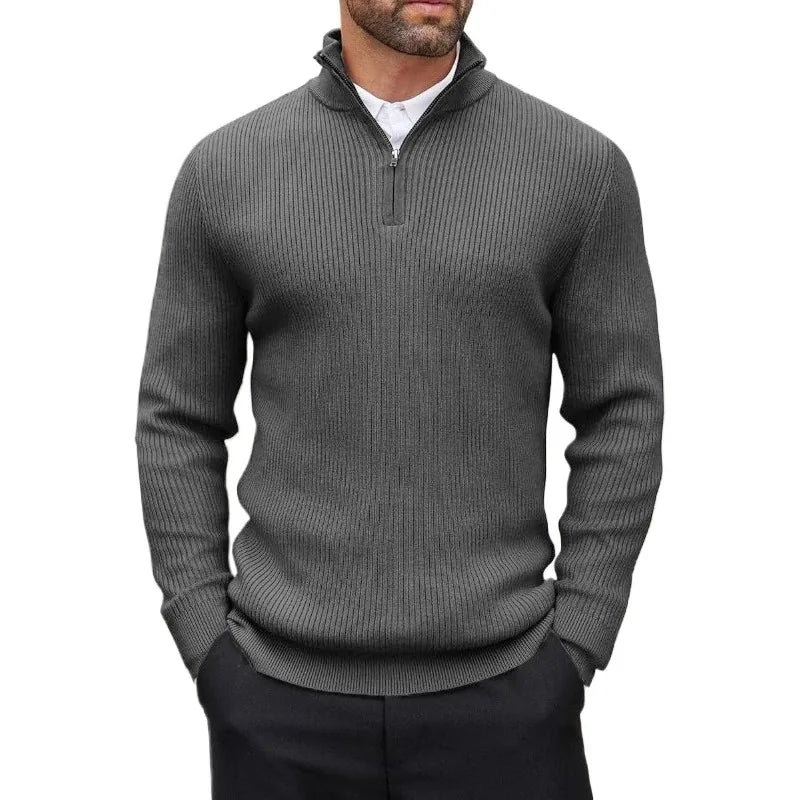 McGregor Clan Quarter-Zip Mock-Neck Knit Sweater