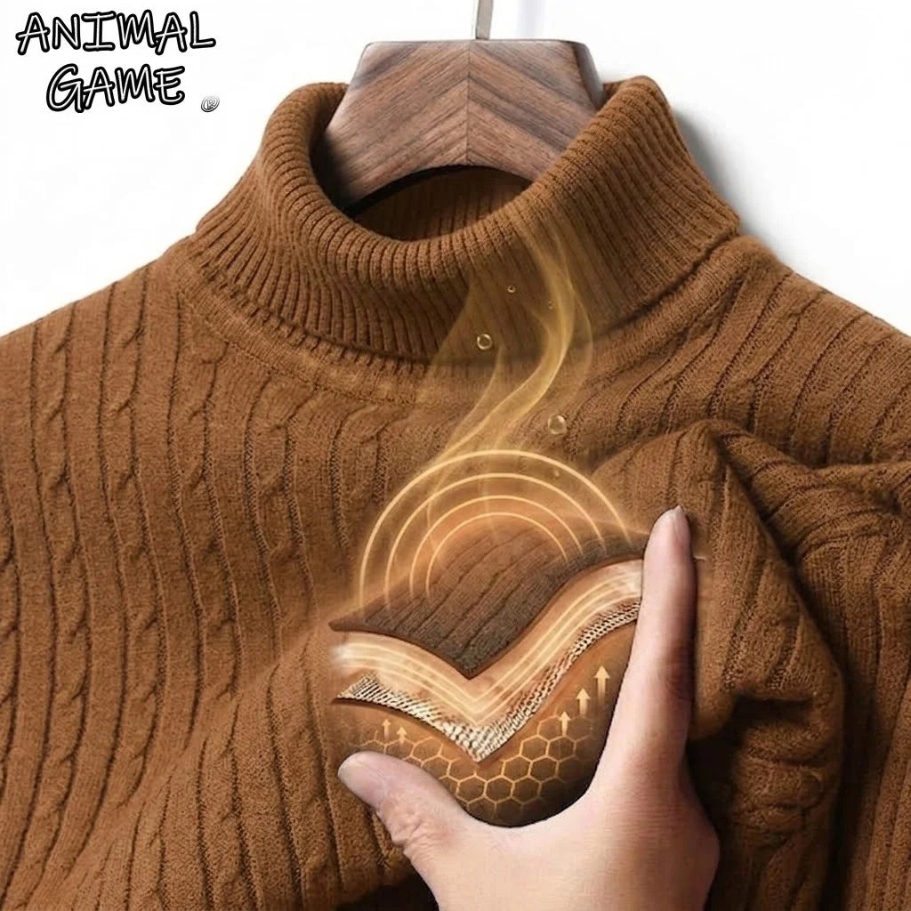 McGregor Clan Striped Thermal Turtleneck Sweater