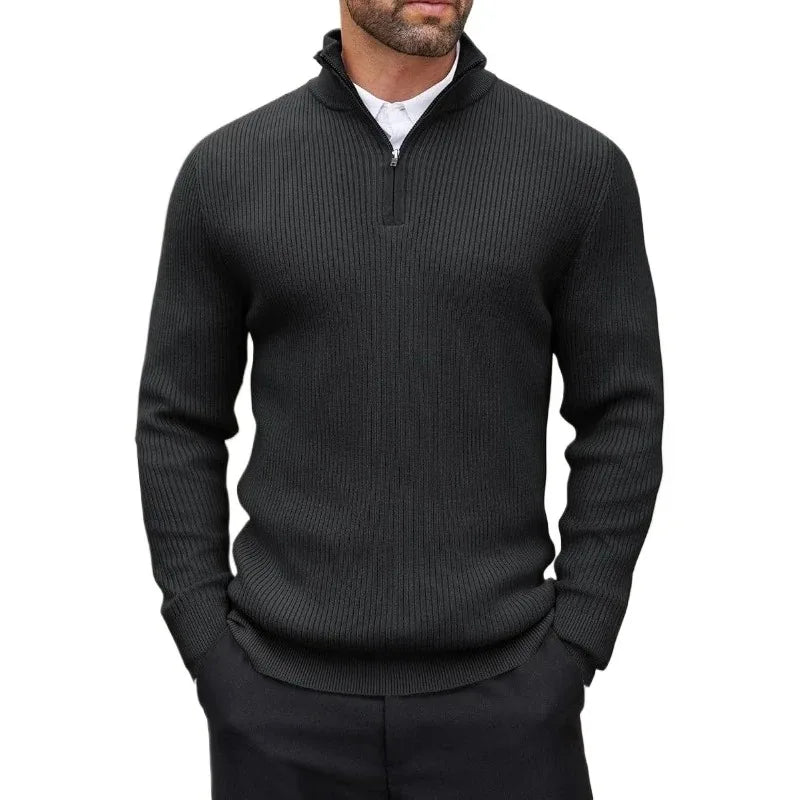 McGregor Clan Quarter-Zip Mock-Neck Knit Sweater