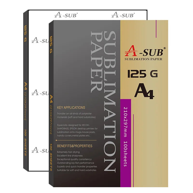 A-SUB Sublimation Paper A4 — 100 Sheets, 125g