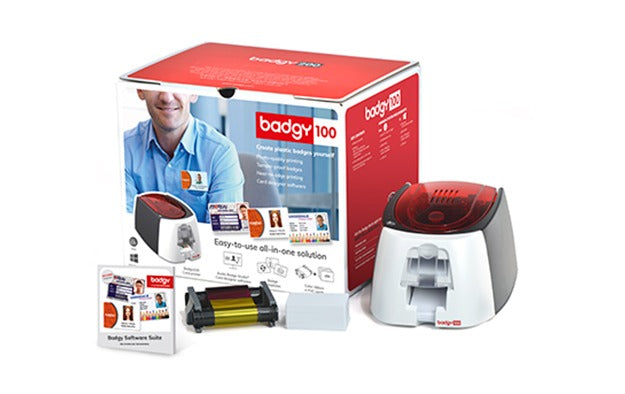 Evolis Badgy100 ID Card Printer — complete pack