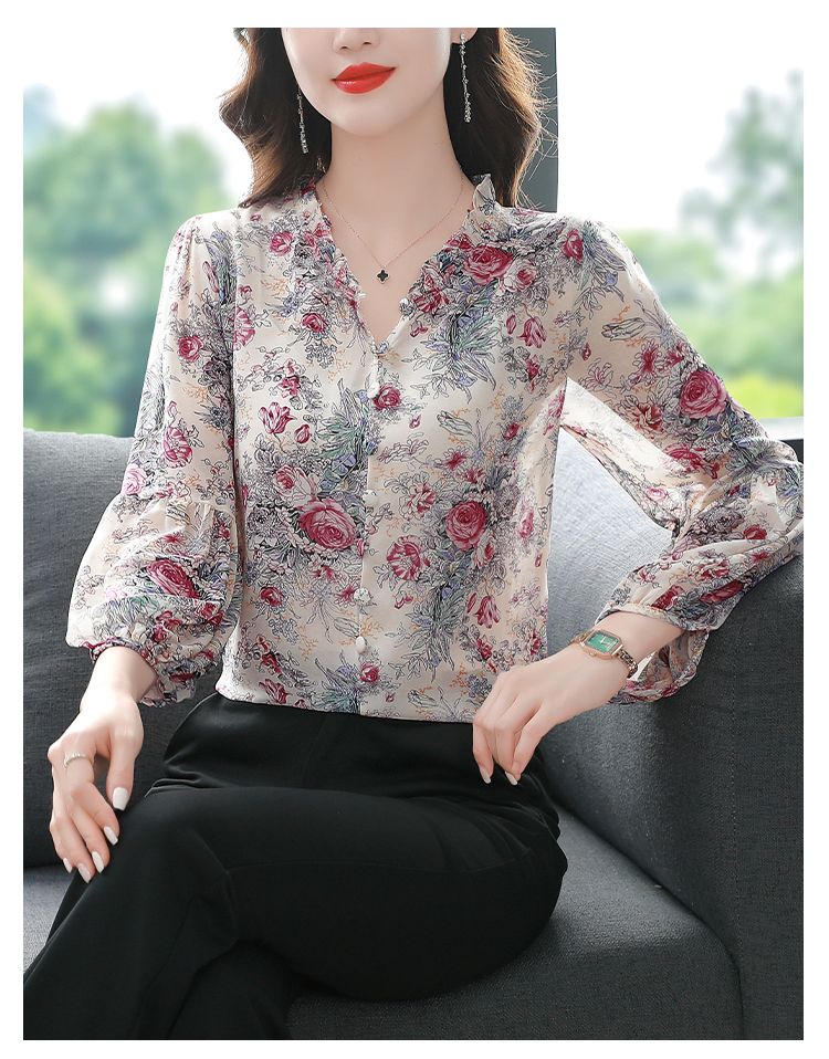 Women's Floral Chiffon Blouse