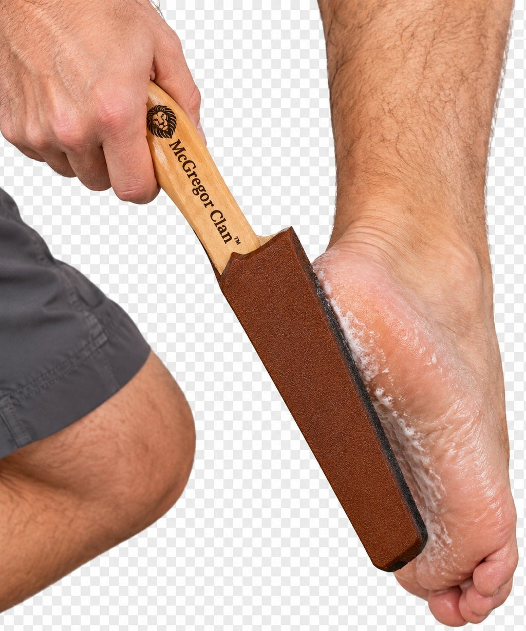 McGregor Clan Wooden Foot Scrub in use