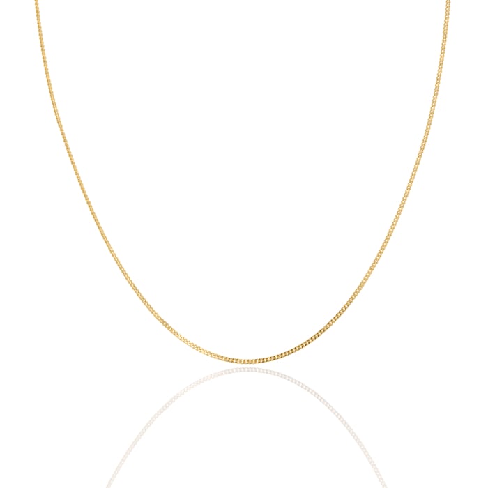 14K Yellow Gold Curb Chain 0.9mm, 18 inch