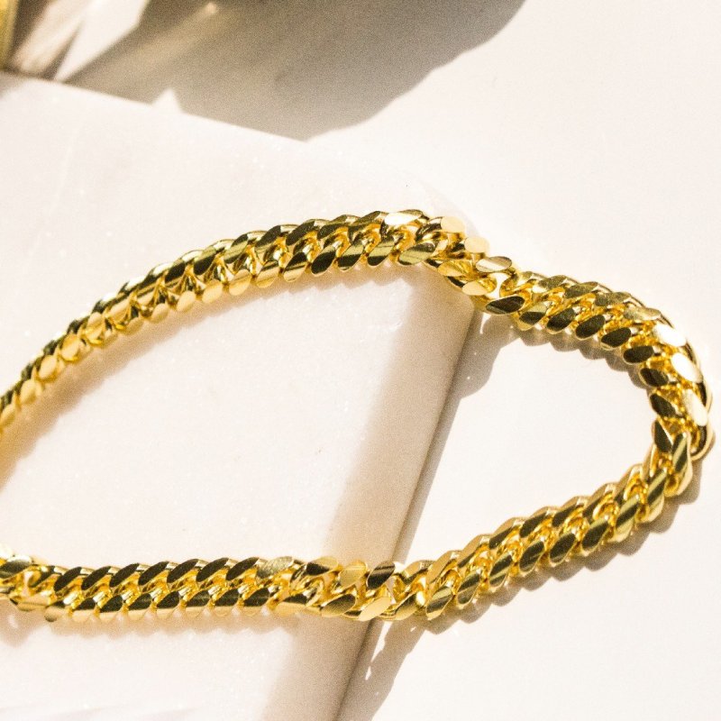 Men's Miami Cuban Curb Chain 7.7mm - Sterling Silver Gold Vermeil