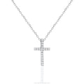 Sterling Silver Lab Diamond Cross Necklace
