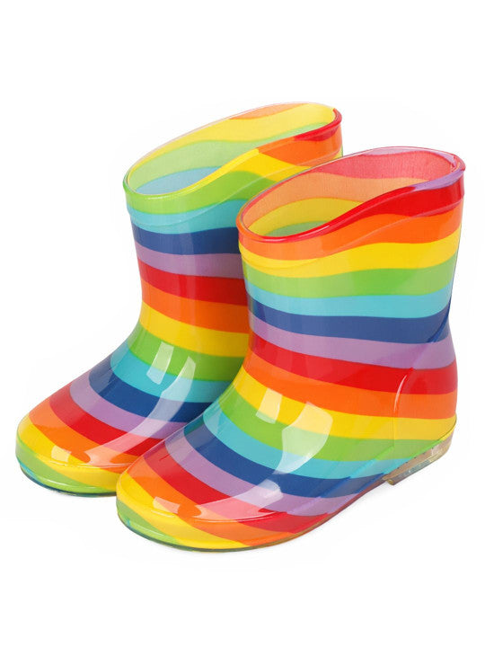 Kids' Colorful Rainbow Rain Boots