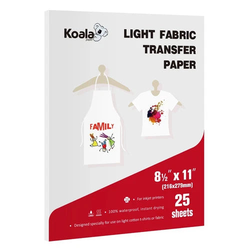 Koala Inkjet Heat Transfer Paper — 25 Sheets, Letter 8.5 x 11