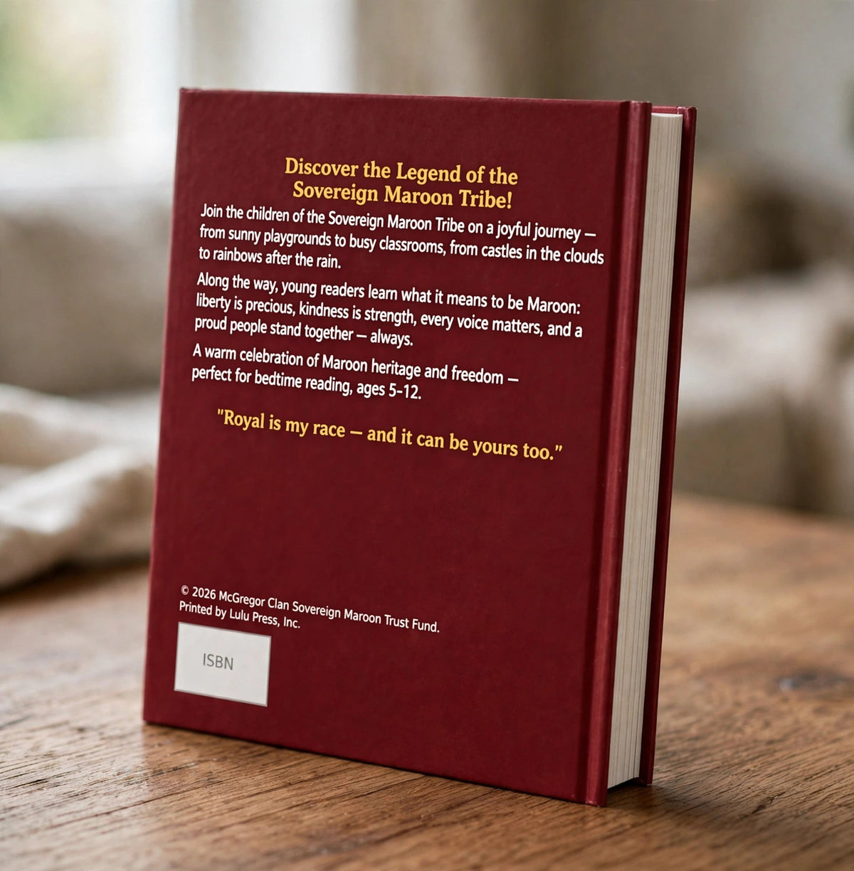 Back cover of The Legend of the Sovereign Maroon Tribe