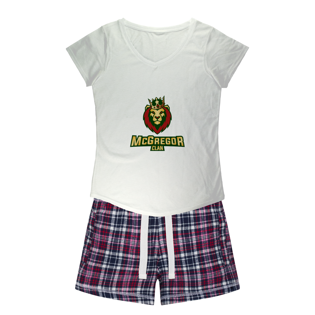 McGregor Clan Lion Girls Sleepy Tee and Flannel Short