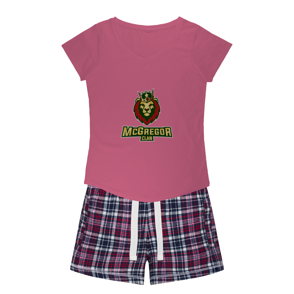 McGregor Clan Lion Girls Sleepy Tee and Flannel Short