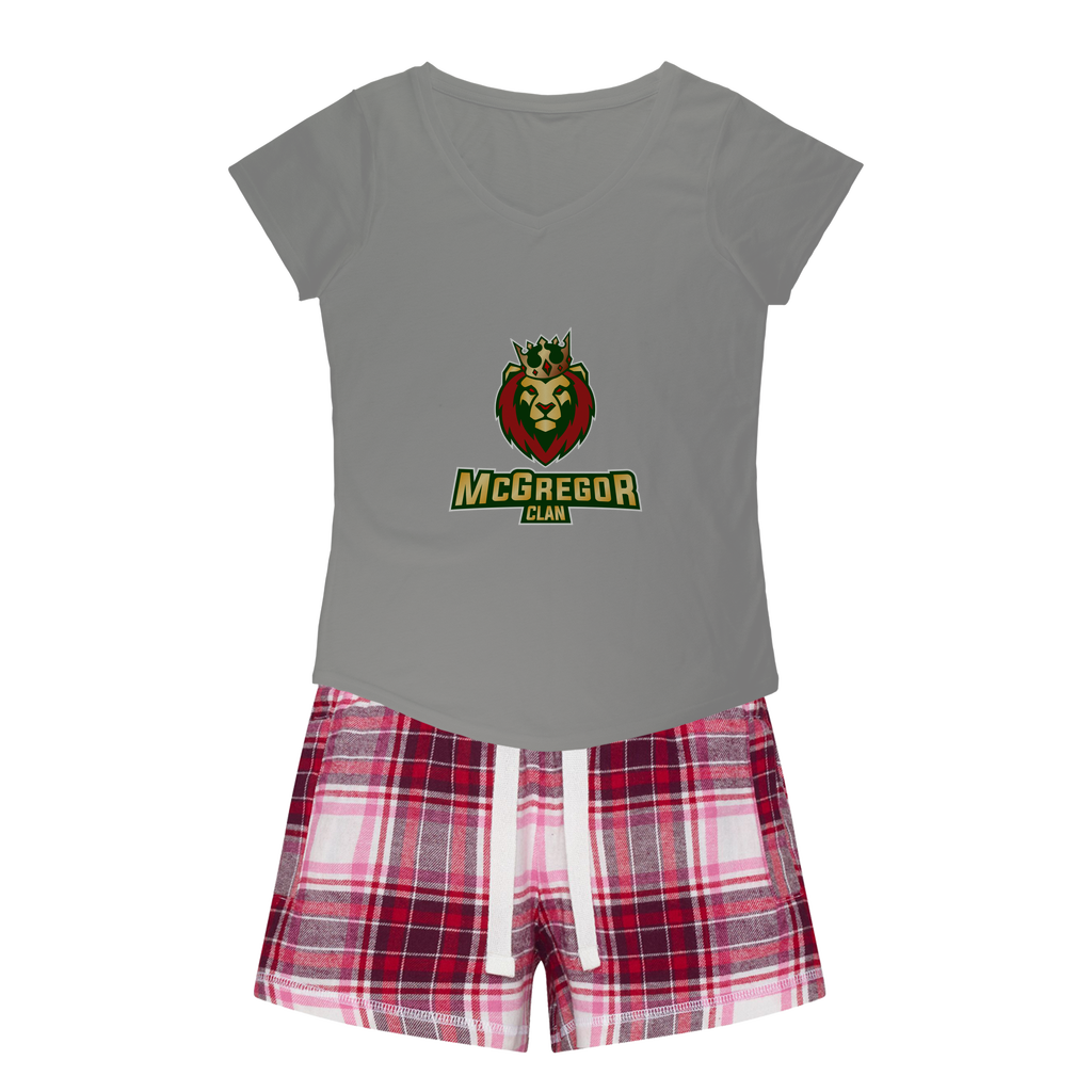 McGregor Clan Lion Girls Sleepy Tee and Flannel Short