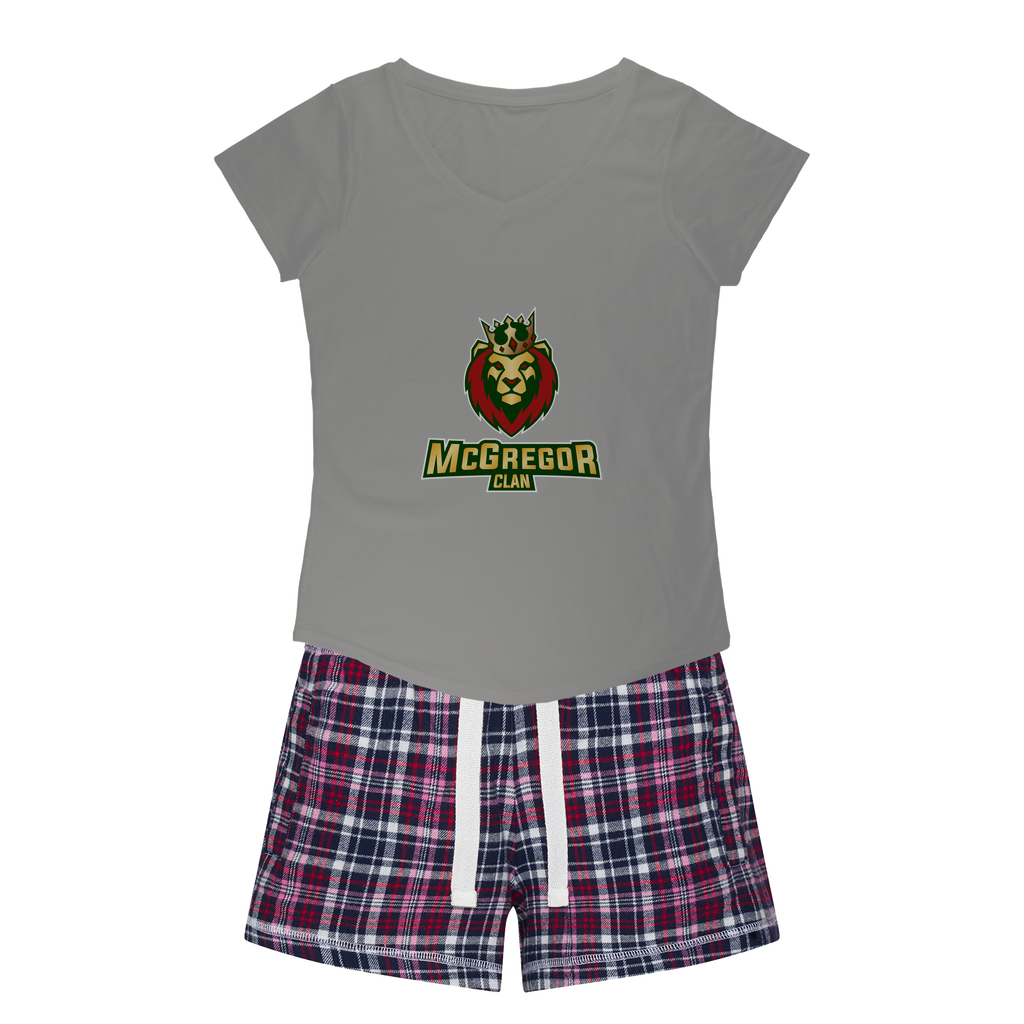 McGregor Clan Lion Girls Sleepy Tee and Flannel Short