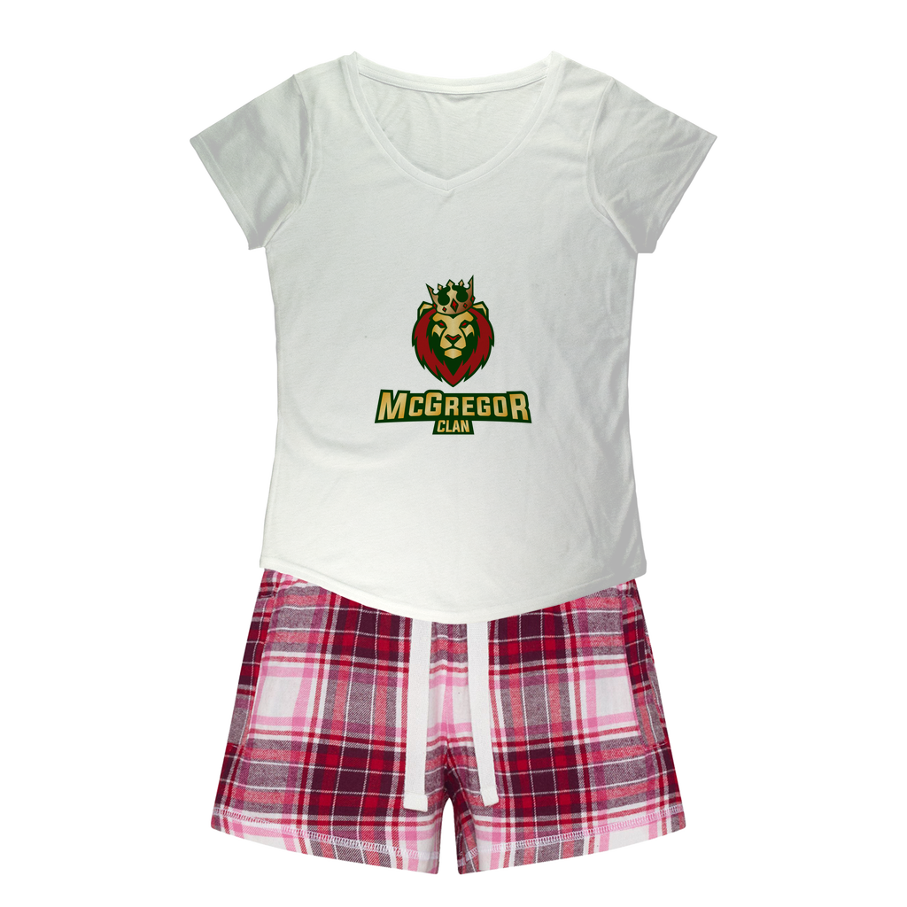 McGregor Clan Lion Girls Sleepy Tee and Flannel Short