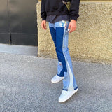 McGregor Clan- Street Color Block Spliced Washed Jeans