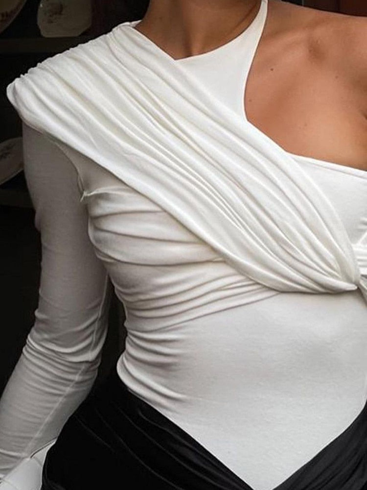 McGregor Clan- One Shoulder Sexy Backless Twist Bodysuits Women Long Sleeve