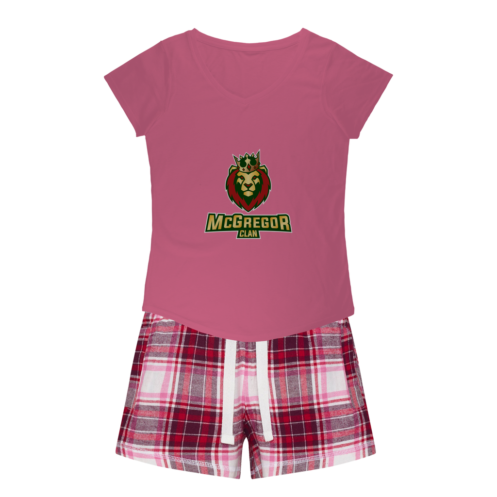 McGregor Clan Lion Girls Sleepy Tee and Flannel Short